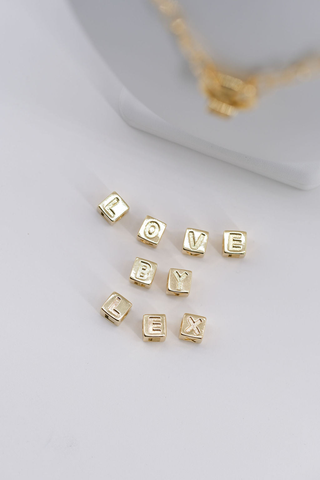 Block Initial Charm Necklace