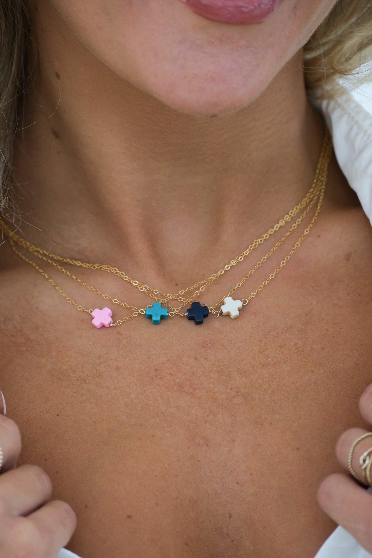 Bubble Cross Necklace